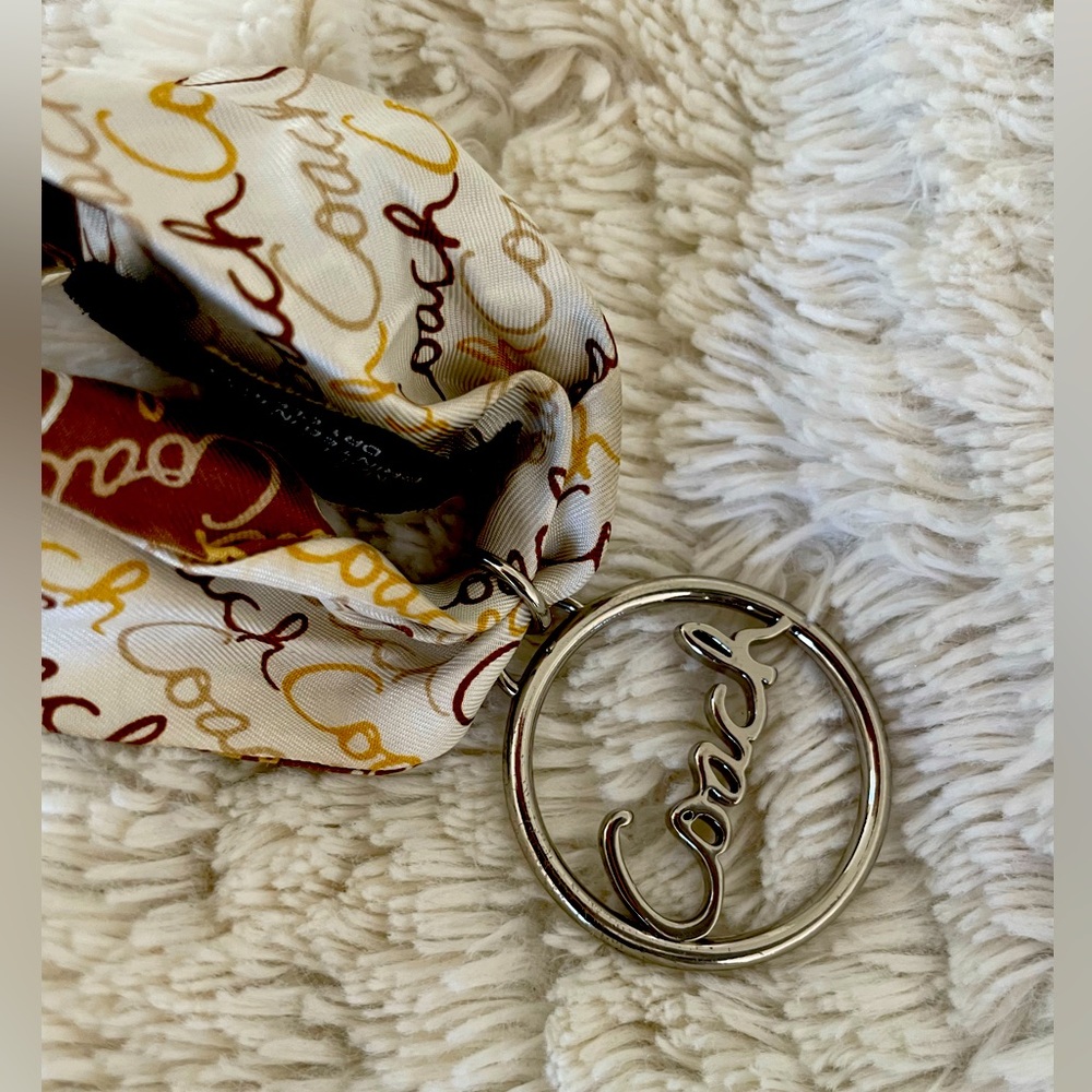 Coach silk scarf or purse tie